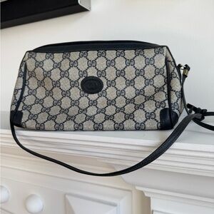 Gucci navy blue monogram crossbody Bag purse vintage